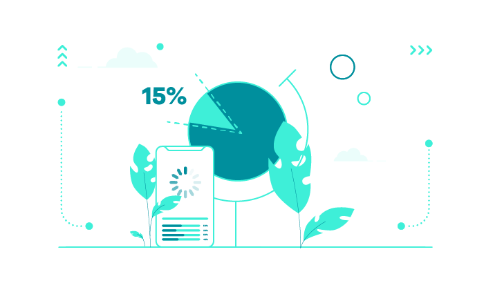 diagram showing that 15% of world population experience some form of disability and needs accessibility support in mobile apps