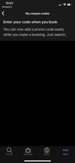 screenshot presenting large font size in mobile app