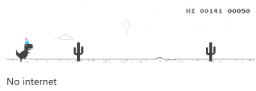 no internet connection dinosaur game in chrome browser