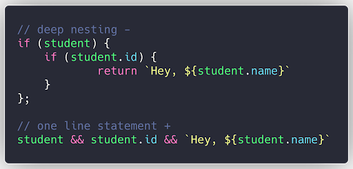 avoid deep nesting while coding