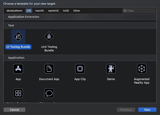 creating xcuitest suite