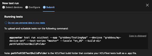 submit your app for testing in the cloud step 2